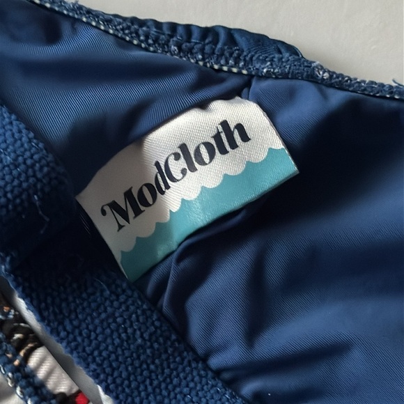 MODCLOTH The Reese One-Piece Blue Floral Swimsuit *no size tag* - Picture 9 of 9